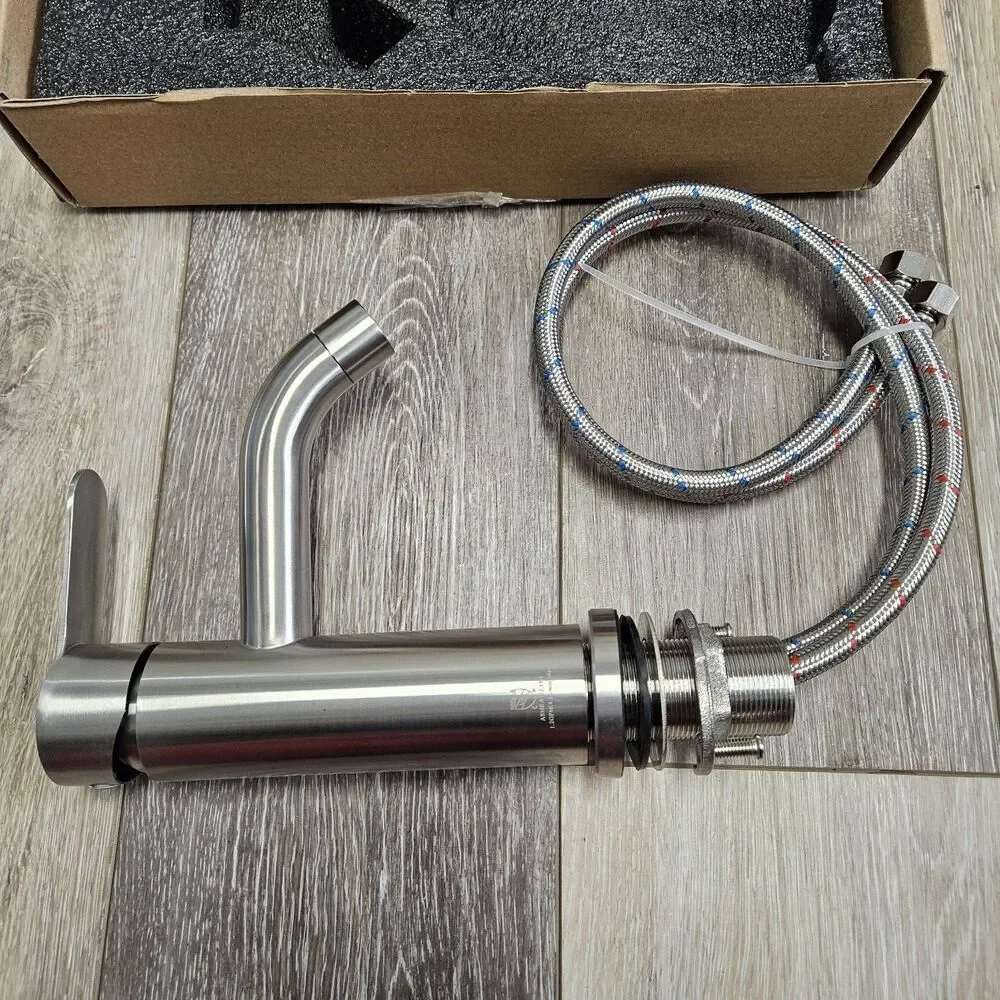 Amazing Force Single Handle Bathroom Faucet Stainless Steel Brushed Nickel